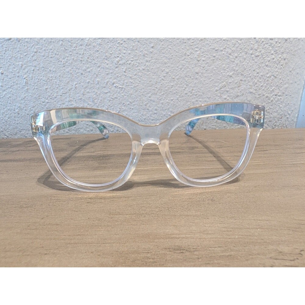 Peepers Enter Stage Left Clear Blue Pattern Eyeglass Frames